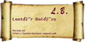 Lestár Balázs névjegykártya