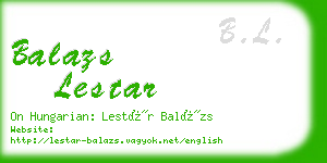 balazs lestar business card